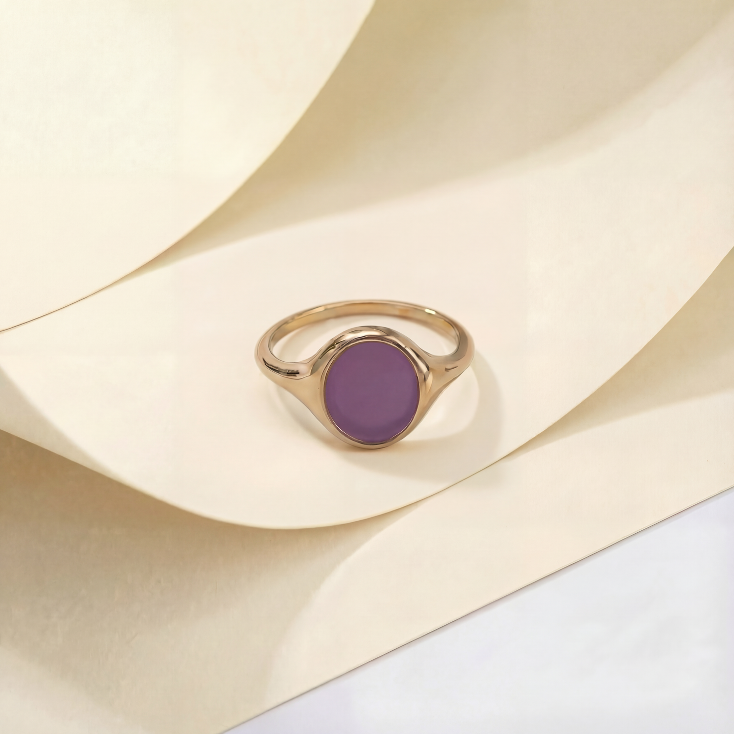 JOOSJE signetring paars deep purple goud — Mélis-Mélos