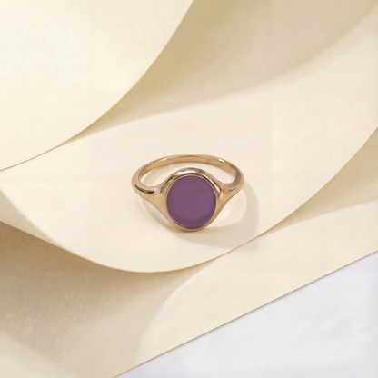 JOOSJE signetring paars deep purple goud — Mélis-Mélos